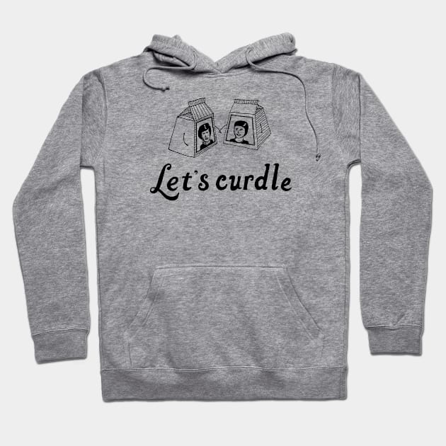 Let's Curdle Cuddling Milk Cartons - Line Drawing Hoodie by studiogooz